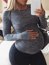 Load image into Gallery viewer, High Stretch and Soft Close-fitting Yoga Casual Top for Pregnant Women