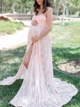 Load image into Gallery viewer, Lace Cutout Revealing Temperament Maternity Dress