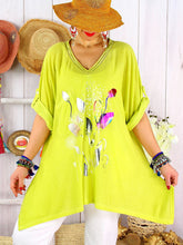 Load image into Gallery viewer, Fashion V-Neck Flower Print Women's Top