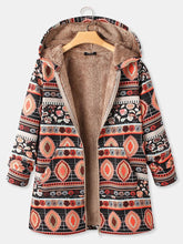 Load image into Gallery viewer, Women's Autumn and Winter Color Matching Printed Padded Coat