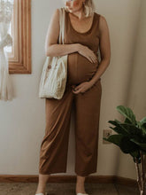 Load image into Gallery viewer, Casual Loose Cotton and Linen Maternity Jumpsuit