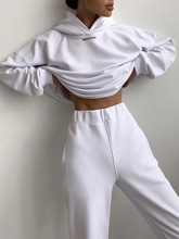Load image into Gallery viewer, Hooded Pocket Sports And Leisure Women's Suit