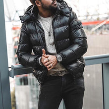 Load image into Gallery viewer, Hooded Black Thick Men's Coats