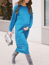 Load image into Gallery viewer, Casual Long-sleeved Round Neck Knitted Dresses For Maternity
