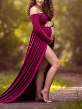 Load image into Gallery viewer, Elegant Long Sleeve Tube Top Maternity Dresses