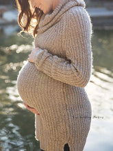 Load image into Gallery viewer, Fall/Winter Casual Long Sleeve Thick Sweater Dress For Pregnant Women