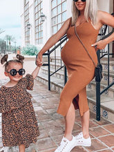 Load image into Gallery viewer, Knitted Sling Slim and Simple Maternity Dress