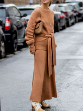 Load image into Gallery viewer, Women's Solid Color Comfortable Knitted Long Sleeve Pants Suit