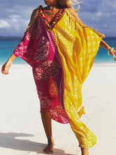 Load image into Gallery viewer, Color Block Print Loose Strapless Women's Dress