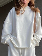 Load image into Gallery viewer, Autumn and Winter Solid Color Loose Pullover Top and Trousers