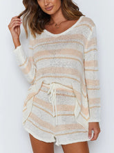 Load image into Gallery viewer, Striped Knitted Casual Simple Women's Suit