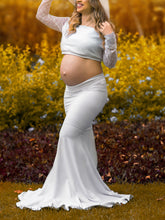 Load image into Gallery viewer, Lace Long Sleeve Elegant Photo Maternity Dress