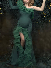 Load image into Gallery viewer, Maternity Wear Sexy Fishtail Long Skirt Transparent Tulle Photography Tube Top Dress