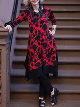 Load image into Gallery viewer, Crew Neck Court Print Women's Dress
