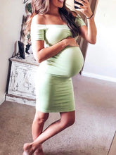 Load image into Gallery viewer, Off-the-shoulder Tight Fashion Maternity Dress