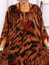 Load image into Gallery viewer, Fashion Leopard Print Pocket Long Sleeve Dress