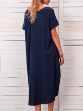 Load image into Gallery viewer, Women's Solid Color Irregular Hem Casual Midi Dress