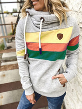 Load image into Gallery viewer, Blended Stitching Drawstring Women's Tops