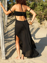 Load image into Gallery viewer, Bohemian Black Sexy Halter Strap Beach Dress