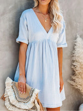 Load image into Gallery viewer, Cotton Pocket Babydoll Maternity Dress