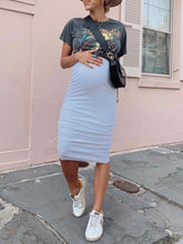 Load image into Gallery viewer, Fashion Printed Fake Two-piece Maternity Dress