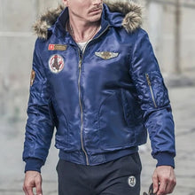 Load image into Gallery viewer, Hooded Plus Fleece Padded Pilot Men's Jacket