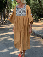 Load image into Gallery viewer, Fashion Simple Cotton and Linen Printed Dress