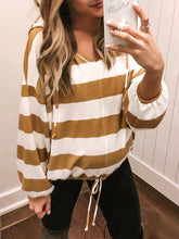 Load image into Gallery viewer, Hooded Loose Striped Maternity Tops