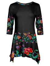 Load image into Gallery viewer, Fashion Print Irregular Hem Long Sleeve Dress