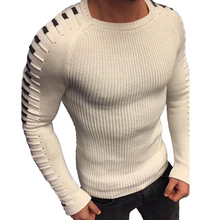 Load image into Gallery viewer, Casual Round Neck Patchwork Knitted Men's Sweater