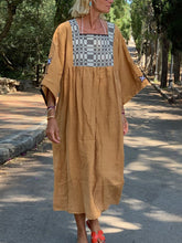 Load image into Gallery viewer, Fashion Simple Cotton and Linen Printed Dress