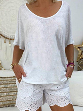 Load image into Gallery viewer, Women's Round Neck Short Casual Suit