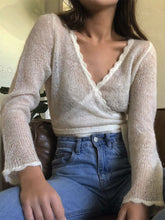 Load image into Gallery viewer, Cross Sexy Perspective Knit Short Sweater