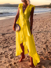 Load image into Gallery viewer, Pure Color Leisure Beach Vacation Women's Dress