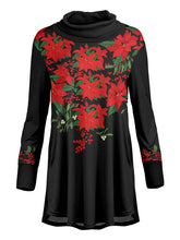 Load image into Gallery viewer, Fashion Printed High Neck Long Sleeve Dress