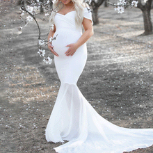 Load image into Gallery viewer, Strapless Slim Sexy Tail Maternity Dress