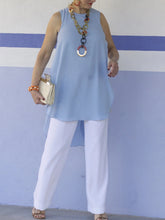 Load image into Gallery viewer, Women's Fashion Sleeveless Irregular Hem Top Solid Color Suit