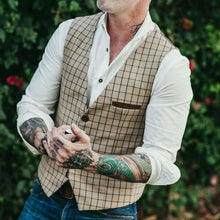 Load image into Gallery viewer, Retro Plaid Sleeveless Gentleman Men's Vests