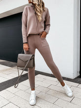 Load image into Gallery viewer, Fashionable Soft Hooded Solid Color Suit