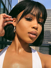 Load image into Gallery viewer, Bangs Cute Natural Black Hair Lady Wig