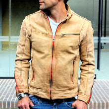 Load image into Gallery viewer, Brown Retro PU Men's Jackets
