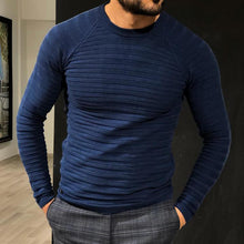 Load image into Gallery viewer, Men's Navy Blue Round Neck Comfortable Sweater
