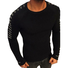 Load image into Gallery viewer, Casual Round Neck Patchwork Knitted Men's Sweater
