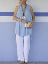 Load image into Gallery viewer, Women's Fashion Sleeveless Irregular Hem Top Solid Color Suit
