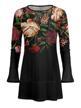 Load image into Gallery viewer, Fashion Printed Round Neck Long Sleeve Dress