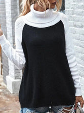 Load image into Gallery viewer, High Neck Color Block Fashion Casual Sweater