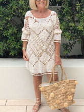 Load image into Gallery viewer, Two Pieces Long Sleeve Knitted Women's Dress