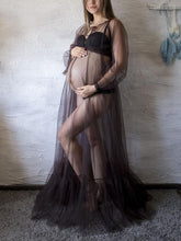Load image into Gallery viewer, Sexy Black Tulle Maternity Photography Dress