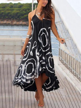 Load image into Gallery viewer, Asymmetric Floral V-Neck Maxi Dress