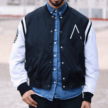 Load image into Gallery viewer, Casual Loose Fake Two-Piece Color Matching Men's Baseball Coat